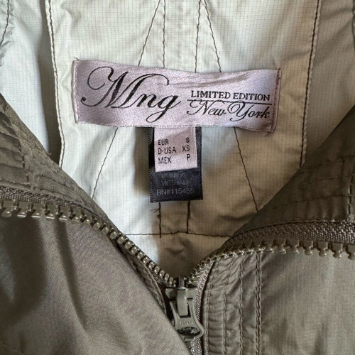 Mango waterproof jacket used, removable hood, green, size S