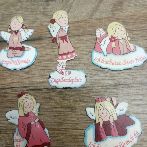 Tin decorative angel stickers pack of 8, new