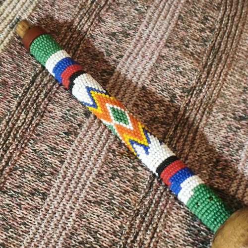 Handmade African beaded stick like new, Zulu beaded stick