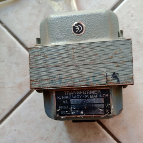 Transformer used, single-phase closed type by Nikolaou