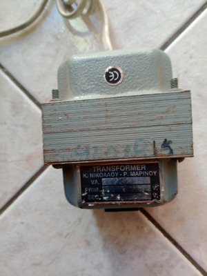 Transformer used, single-phase closed type by Nikolaou