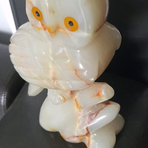 Owl carved in marble used, high-quality craftsmanship