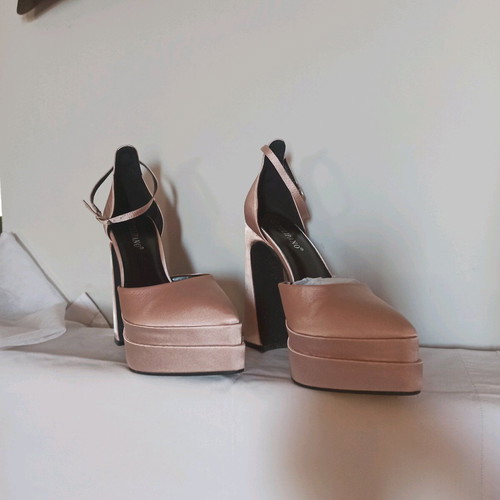 Tsoukalas Shoes pink satin pumps new, size 39