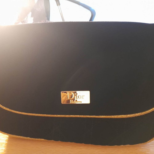 Dior velvet toiletry bag new black with gold trim