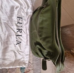 Furla leather shoulder bag green like new