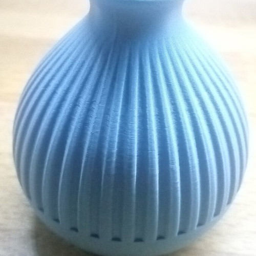 Blue decorative vase 3D printed, height about 9 cm