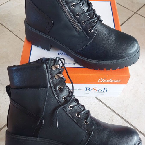 B-Soft lace-up boots with zipper new, size 41, black