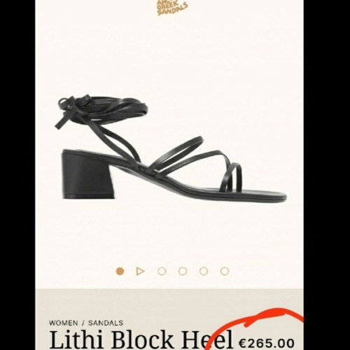 Ancient Greek Sandals black tied sandals with low heel, new, size 38