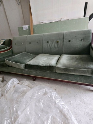 Sofa set four-seater with 2 armchairs and 2 ottomans new