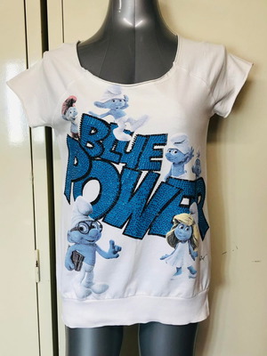 Bershka White T-shirt used, 100% cotton, size M