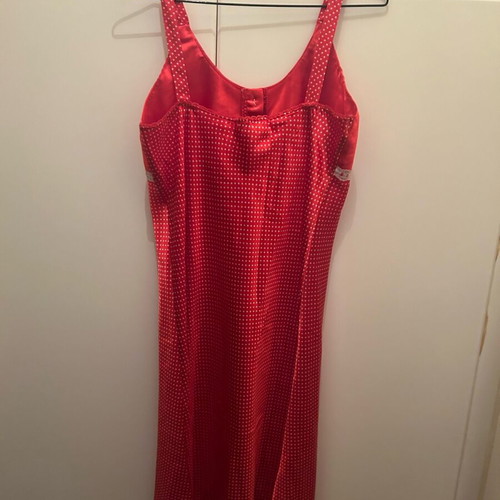 Dolcetta satin nightdress set with robe like new, red