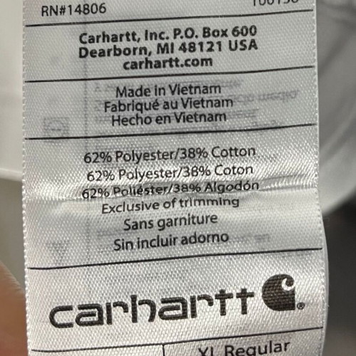 Carhartt Contractors Work Pocket Polo T-Shirt like new, XL, white