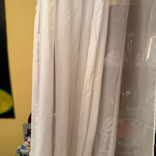 White sheer curtains with metal eyelets new