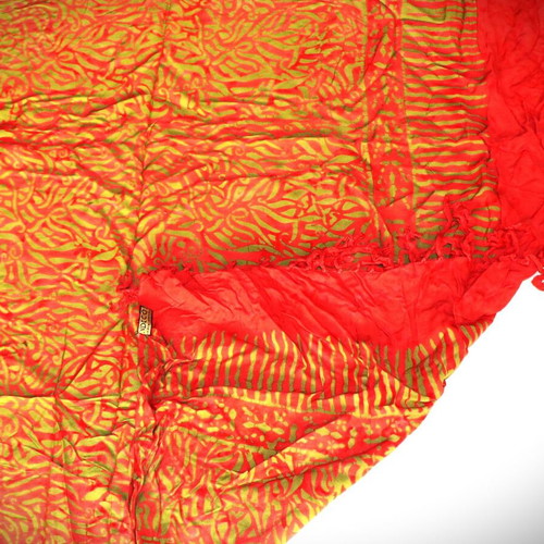 Handmade Batik Silk and Cotton Pareo Scarf SAR107 new, multicolor
