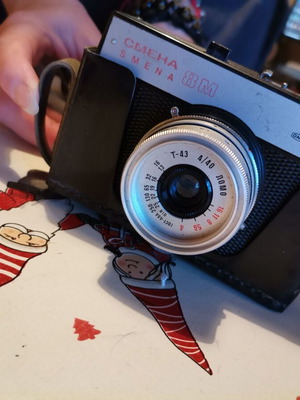 Smena 8M camera used with leather case
