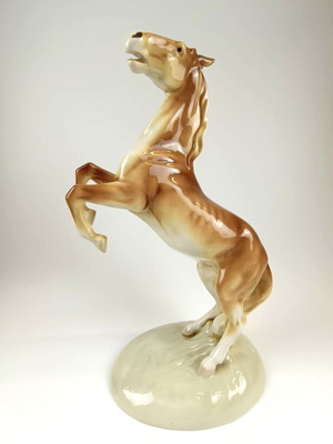 Large handmade Royal Dux porcelain horse decoration like new