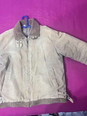 Pilot jacket men's L like new, army green, 100% cotton