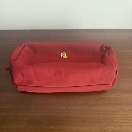 Ralph Lauren cosmetic pouch used, red with gold details