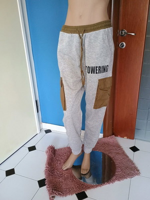 Unisex cargo style tracksuit small size gray like new