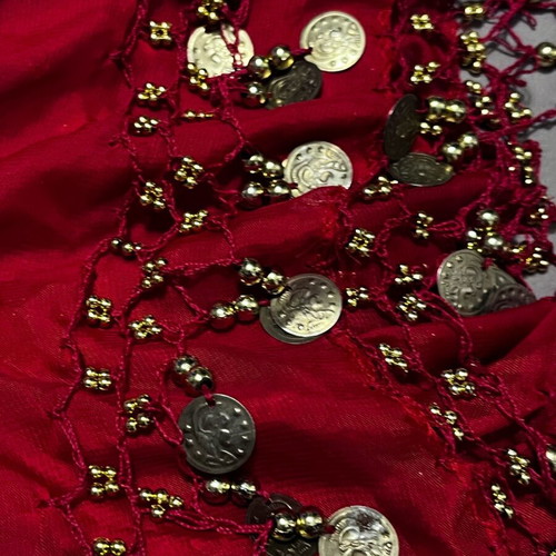 Belly dance coins used, red, heavy with nice sound