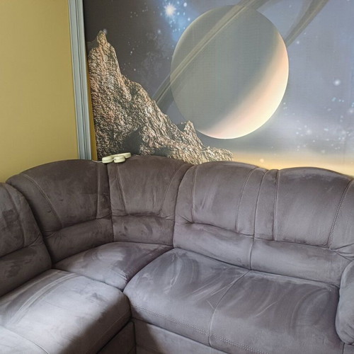 Corner sofa used, extendable, gray color