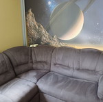 Corner sofa used, extendable, gray color