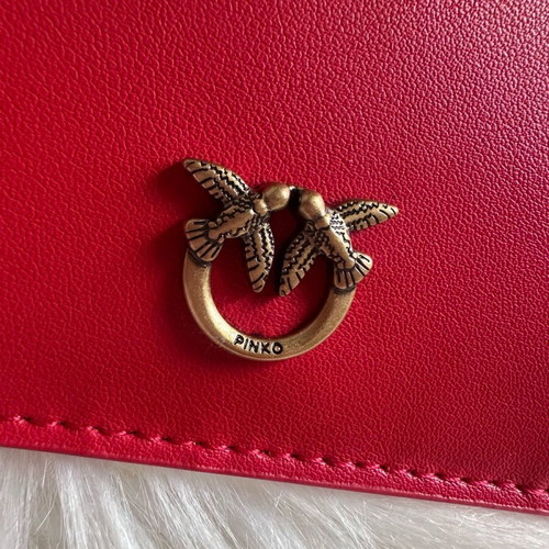 Authentic Pinko leather card holder new, red