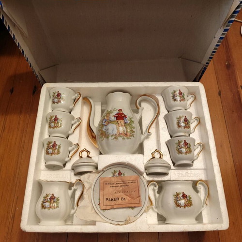 Vintage porcelain coffee and tea set FP Zajecar new in box