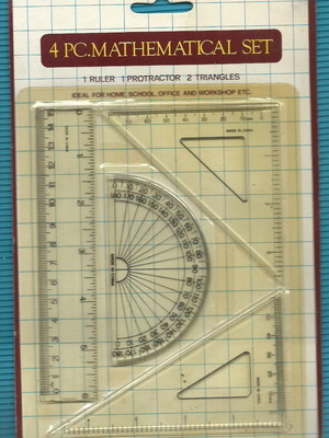 Σετ χάρακες καινούργιο, 4 τεμάχια μαθηματικό