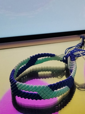 Handmade friendship bracelet Wave new, blue and mint
