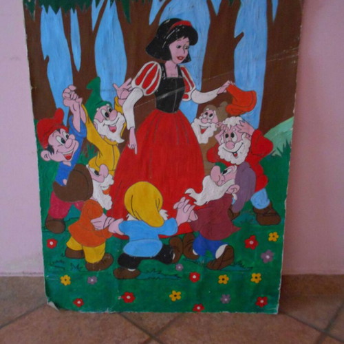 Large surface painting and frame used