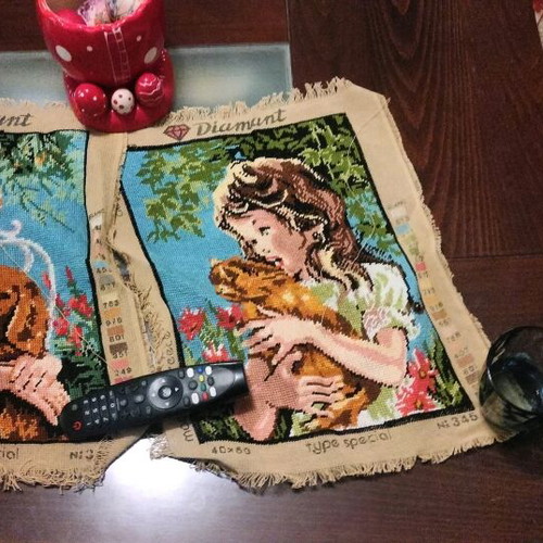 Handmade boy and girl paintings like new, pack of two