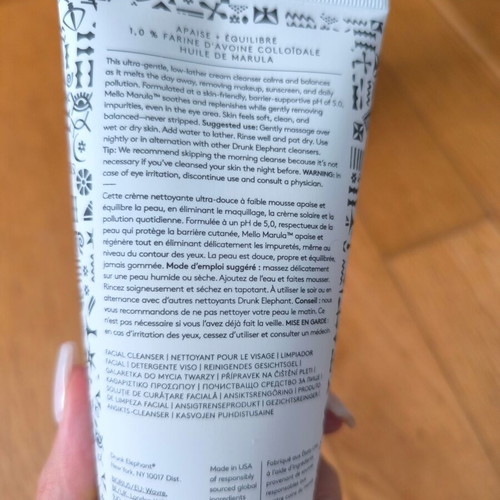 Drunk Elephant facial cleanser new with oatmeal and marula oil