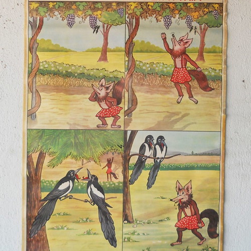 Old school map used «The Fox and the Grapes»