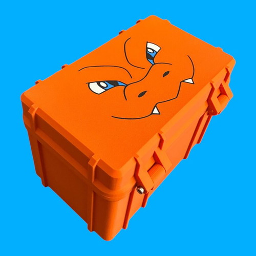 Charizard Pokémon card deckbox with top loaders, 3D printed