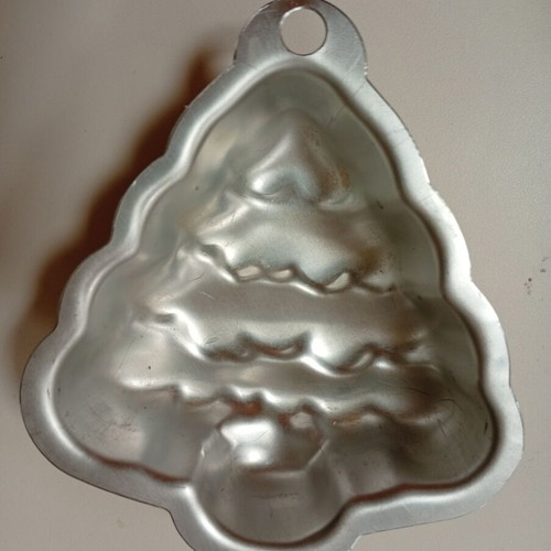 Christmas dessert molds used, set of six, tree shape