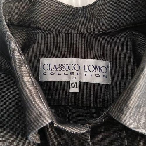 Classico Uomo men's shirt XXL black with thin white stripe like new