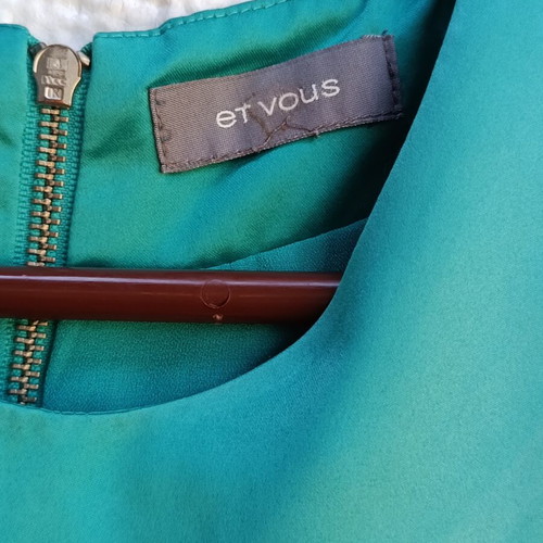 Green satin blouse by Next like new, zipper back, size XL