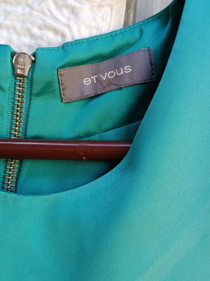 Green satin blouse by Next like new, zipper back, size XL