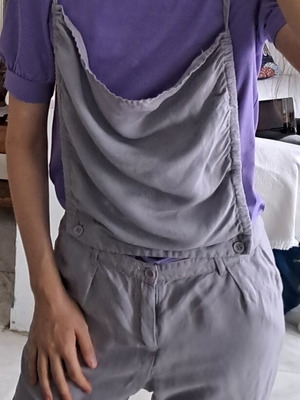 Nice Things Paloma S. 2-in-1 Linen Overalls Trousers like new, gray