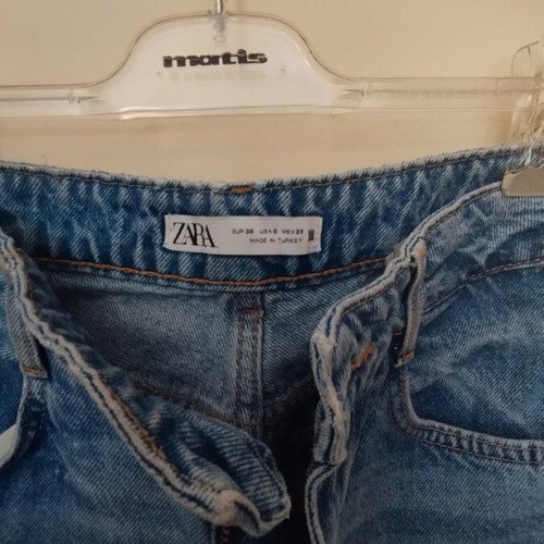 Zara jeans with fringed hem, blue, size M / 38 / 10