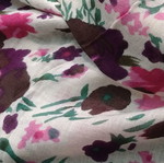 Cotton scarf with colorful patterns