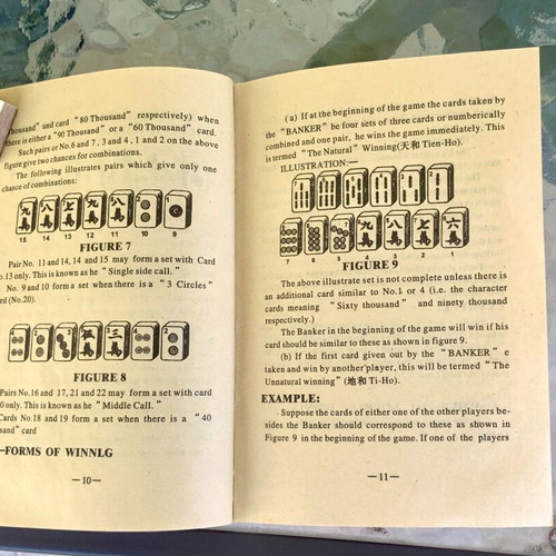 Mahjong complete set vintage style with ornate box and English guide