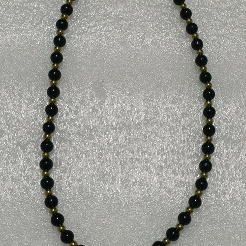 Handmade necklace with glass pearls and gold hematite beads new