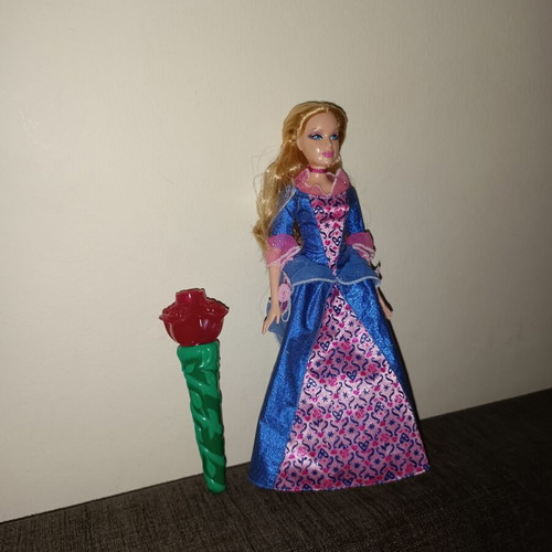 Barbie Sleeping Beauty 2007 doll used with original dress and magic wand