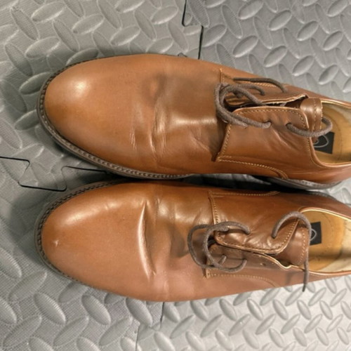 Men's leather shoes used, brown classic style, size 42