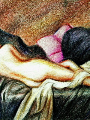 The Sleeping Beauty Colored Pencils on Watercolor Paper New 41×55