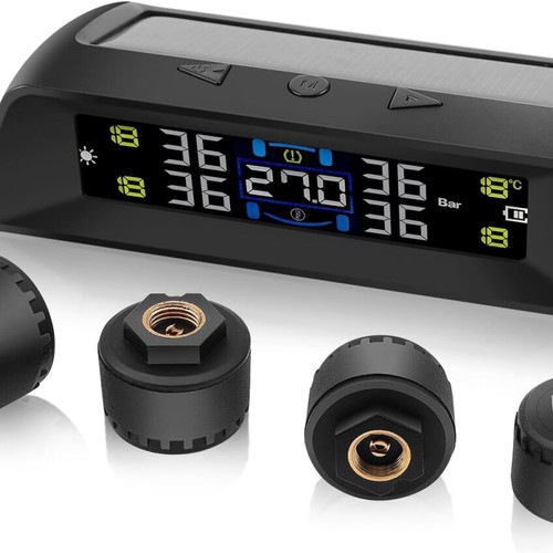 TPMS tire pressure monitoring system like new with solar charging