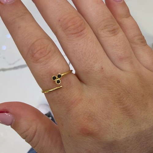 Handmade silver (925) gold-plated ring with zircon new
