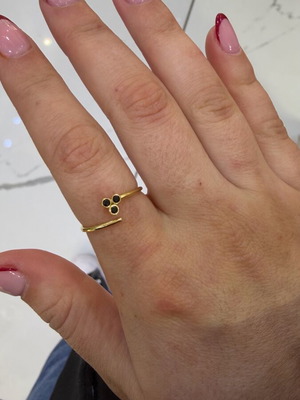 Handmade silver (925) gold-plated ring with zircon new